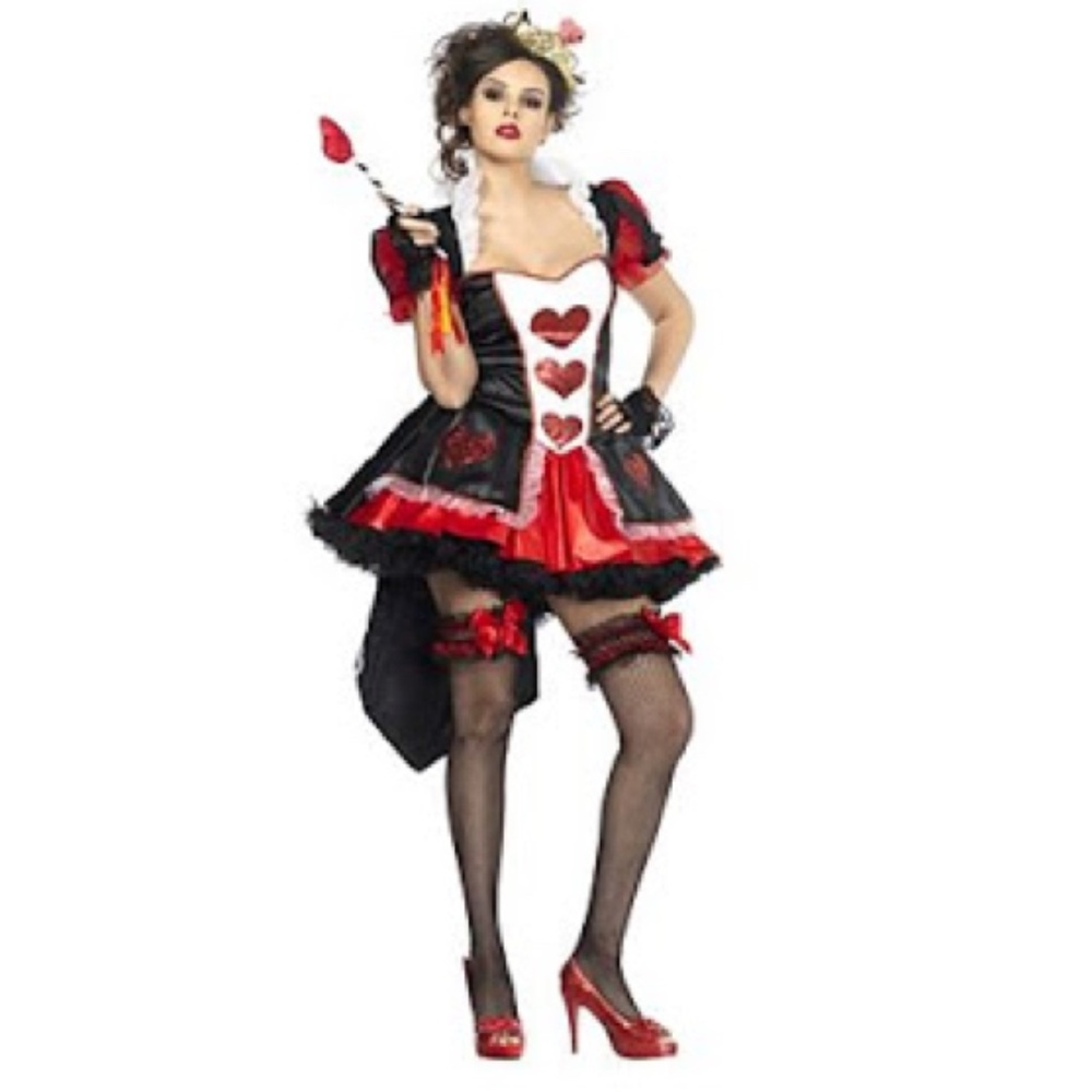 New Halloween Sexy Queen of Hearts Alice In Wonder Adult Costume Small Cosplay